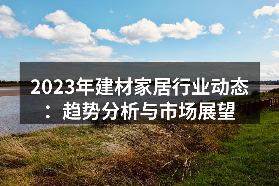 2023年建材家居行业动态：趋势分析与市场展望