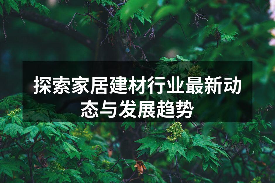 探索家居建材行业最新动态与发展趋势